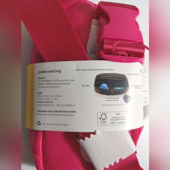 NWT lole (Lolë) Unisex Quilted Belt Bag Pink OS - Picture 5 of 5